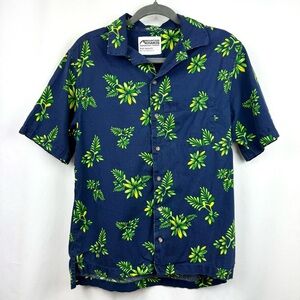 Mountain Khakis Mens Sz S Navy Floral Relaxed Fit Short Sleeve Button Up Shirt